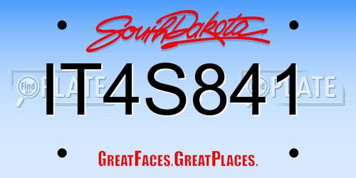 IT4S841 South Dakota License Plate