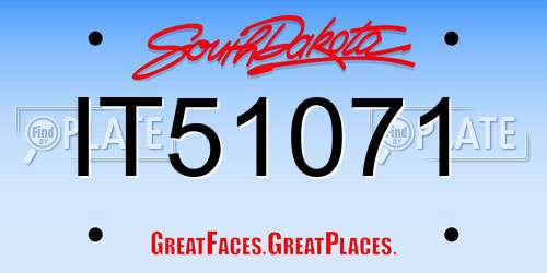 IT51071 South Dakota License Plate