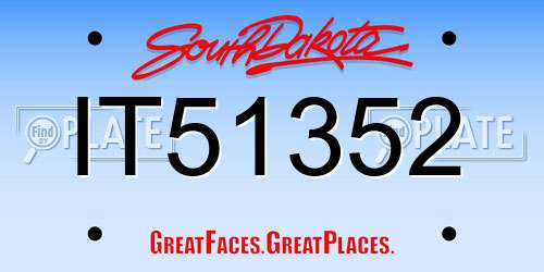 IT51352 South Dakota License Plate