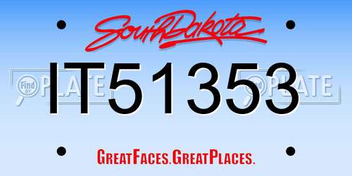 IT51353 South Dakota License Plate