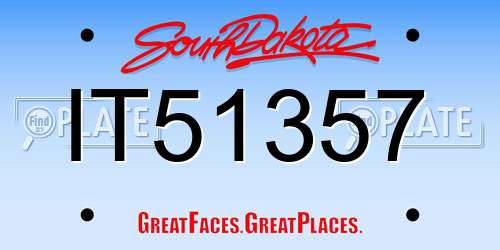 IT51357 South Dakota License Plate