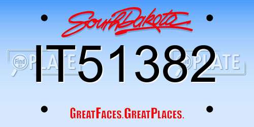 IT51382 South Dakota License Plate