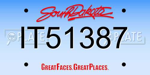 IT51387 South Dakota License Plate