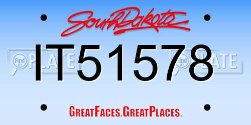 IT51578 South Dakota License Plate