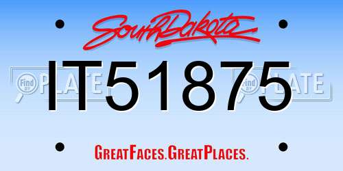 IT51875 South Dakota License Plate