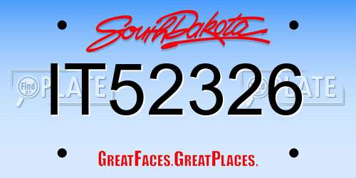 IT52326 South Dakota License Plate