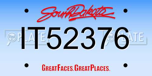 IT52376 South Dakota License Plate