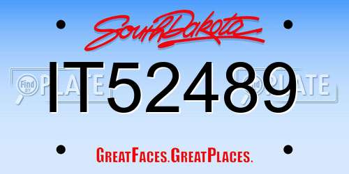 IT52489 South Dakota License Plate