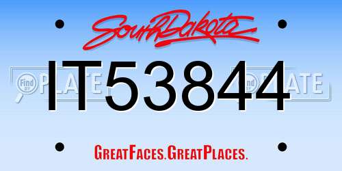 IT53844 South Dakota License Plate