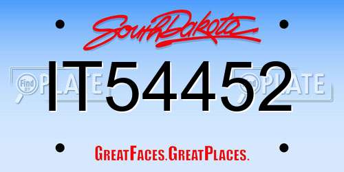 IT54452 South Dakota License Plate