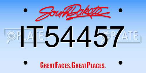 IT54457 South Dakota License Plate