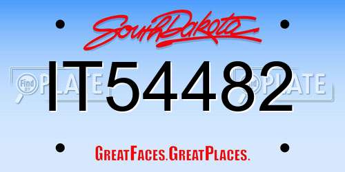 IT54482 South Dakota License Plate