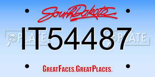 IT54487 South Dakota License Plate