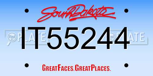 IT55244 South Dakota License Plate