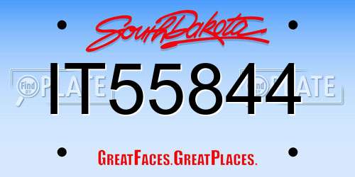 IT55844 South Dakota License Plate