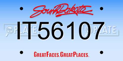 IT56107 South Dakota License Plate