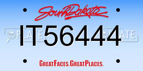 IT56444 South Dakota License Plate