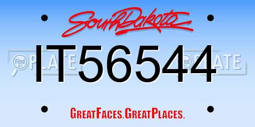 IT56544 South Dakota License Plate