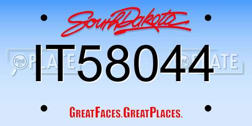 IT58044 South Dakota License Plate