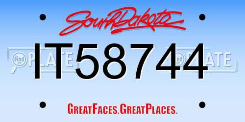 IT58744 South Dakota License Plate