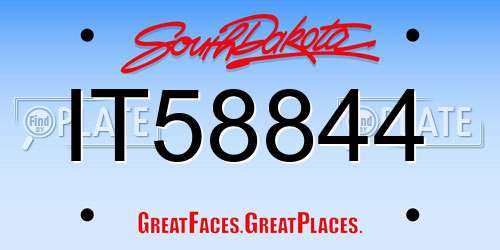 IT58844 South Dakota License Plate
