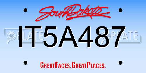 IT5A487 South Dakota License Plate