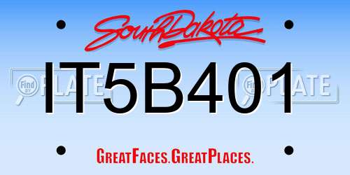 IT5B401 South Dakota License Plate