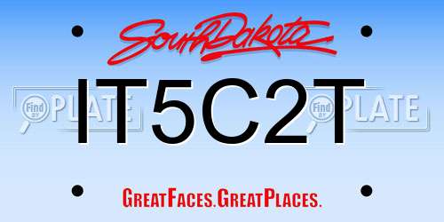 IT5C2T South Dakota License Plate