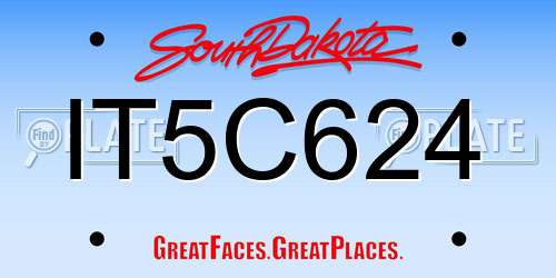 IT5C624 South Dakota License Plate