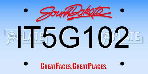 IT5G102 South Dakota License Plate