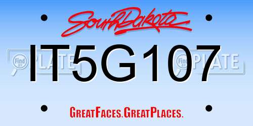 IT5G107 South Dakota License Plate