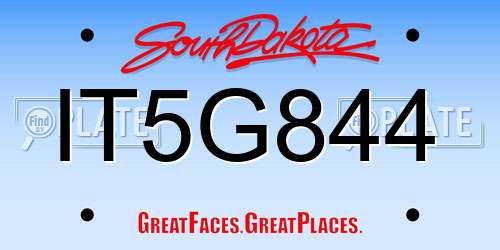 IT5G844 South Dakota License Plate