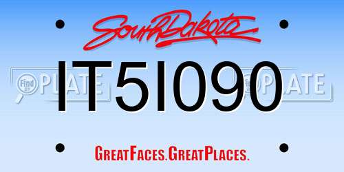 IT5I090 South Dakota License Plate