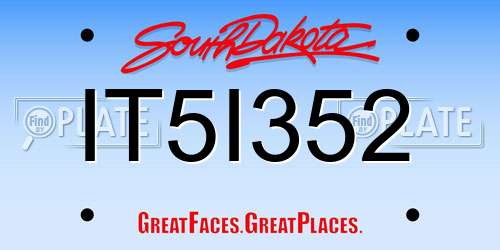 IT5I352 South Dakota License Plate