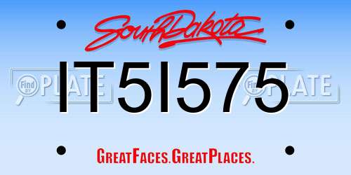 IT5I575 South Dakota License Plate