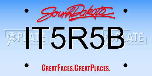IT5R5B South Dakota License Plate