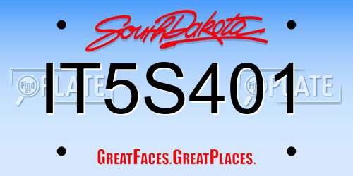 IT5S401 South Dakota License Plate