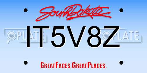 IT5V8Z South Dakota License Plate