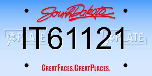 IT61121 South Dakota License Plate