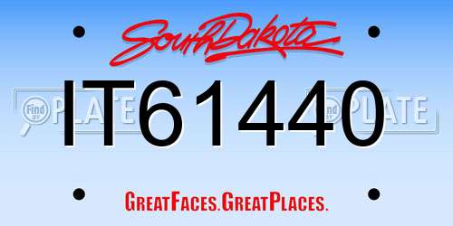 IT61440 South Dakota License Plate