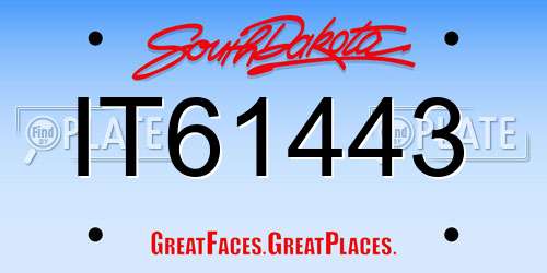 IT61443 South Dakota License Plate