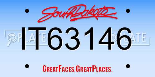 IT63146 South Dakota License Plate