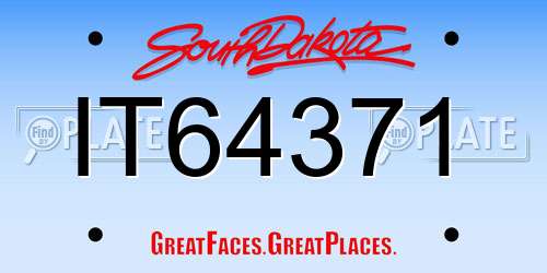 IT64371 South Dakota License Plate