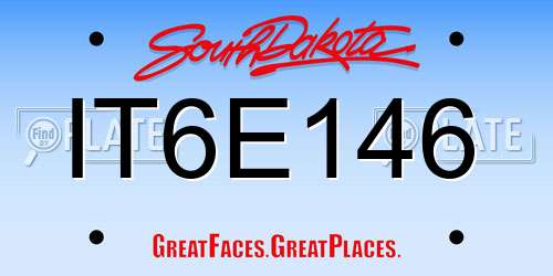 IT6E146 South Dakota License Plate