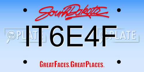 IT6E4F South Dakota License Plate