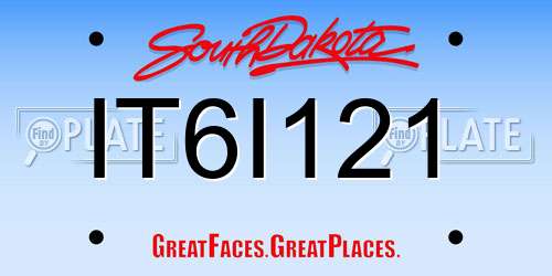 IT6I121 South Dakota License Plate