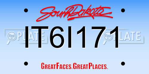 IT6I171 South Dakota License Plate