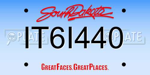 IT6I440 South Dakota License Plate