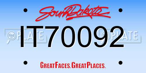 IT70092 South Dakota License Plate
