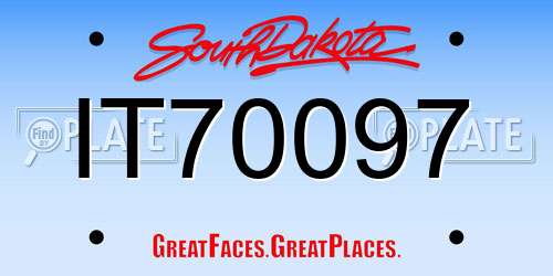 IT70097 South Dakota License Plate